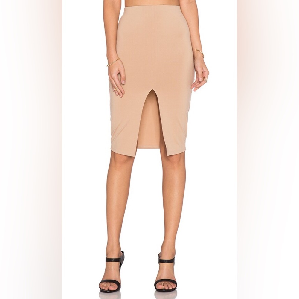 Donna Mizani front slit midi skirt
